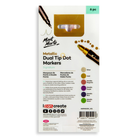 Zestaw Marker Tip Dot Metalic Mont Marte 6SZT