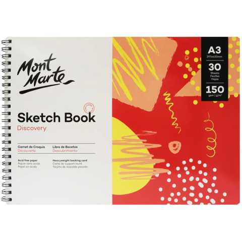 Blok Sketch Book Discovery Mont Marte A3 30 Stron, 150gsm