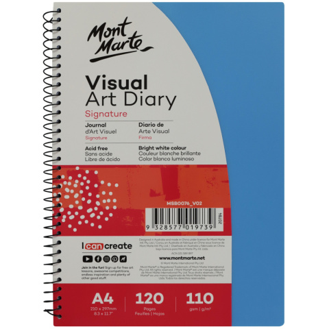 Blok Visual Diary Spirala Mont Marte A4 120 Stron, 110gsm