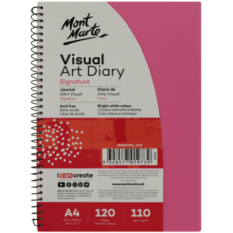 Blok Visual Diary Spirala Mont Marte A4 120 Stron, 110gsm