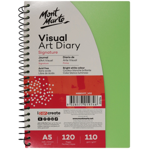 Blok Visual Diary Spirala Mont Marte A5 120 Stron, 110gsm