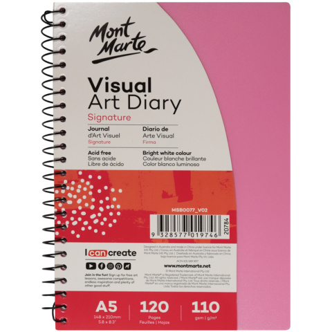 Blok Visual Diary Spirala Mont Marte A5 120 Stron, 110gsm