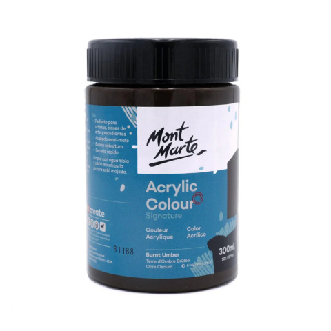 Farba Akrylowa Signature Mont Marte 300ML Burnt Umber