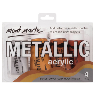 Zestaw Akryli Metalicznych Mont Marte 4x50ML