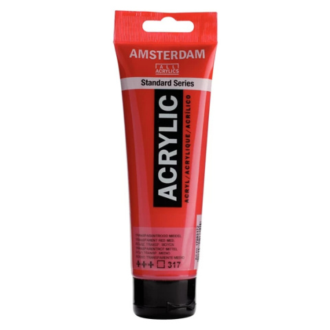 Amsterdam Standard Series Akrylowa Tuba 120 ml Transparent Red Medium 317