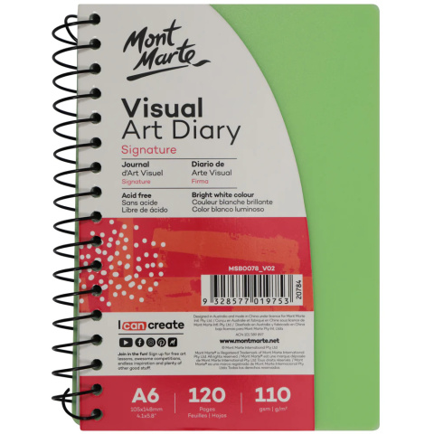 Blok Visual Diary Spirala Mont Marte A6 120 Stron, 110gsm