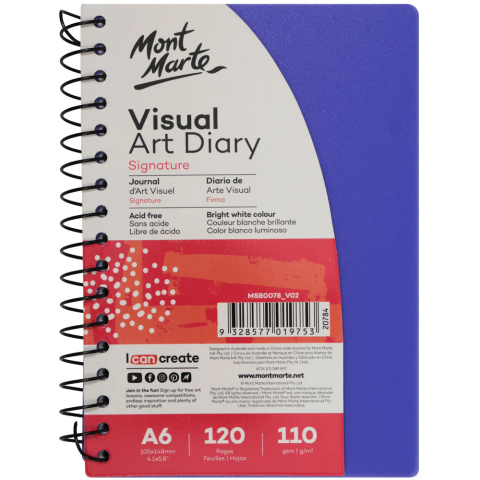 Blok Visual Diary Spirala Mont Marte A6 120 Stron, 110gsm