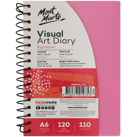 Blok Visual Diary Spirala Mont Marte A6 120 Stron, 110gsm