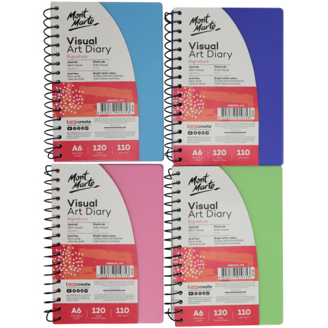 Blok Visual Diary Spirala Mont Marte A6 120 Stron, 110gsm