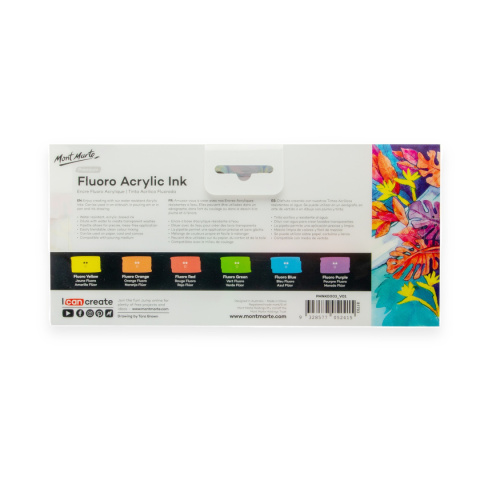 Tusz Akrylowy Fluo Mont Marte 6x20ML