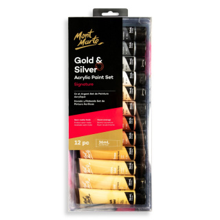 Zestaw Akryli Gold&Silver Mont Marte 12x36ML