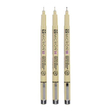 Sakura Pigma Micron fineliner set | 3 pens, 0.3 mm + 0.4 mm + 0.5 mm, black Sakura Pigma Micron fineliner set | 3 pens, 0.3 mm + 0.4 mm + 0.5 mm, black
